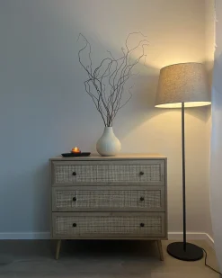 Säilytys<Beliani Lipasto Rottinki 3 Laatikkoa Vaalea Puu Ponca