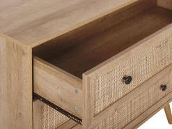 Säilytys<Beliani Lipasto Rottinki 3 Laatikkoa Vaalea Puu Ponca