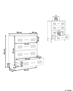 Cheap Beliani Lipasto Teras 4 Laatikkoa Valkoinen Enago