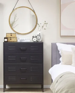 Säilytys<Beliani Lipasto Teras 4 Laatikkoa Musta Enago