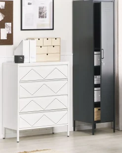 Säilytys<Beliani Lipasto Teras 4 Laatikkoa Valkoinen Matana