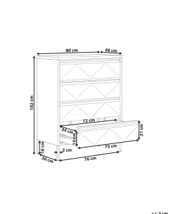 Säilytys<Beliani Lipasto Teras 4 Laatikkoa Valkoinen Matana