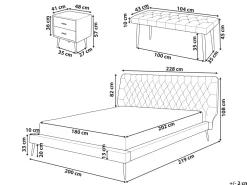 Sängyt<Beliani Makuuhuonesetti Keinonahka 4 Osaa Beige 180 X 200 Cm Essonne