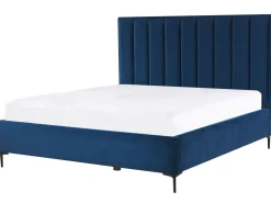 New Beliani Makuuhuonesetti Sametti 3 Osaa Laivastonsininen 180 X 200 Cm Sezanne