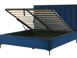 New Beliani Makuuhuonesetti Sametti 3 Osaa Laivastonsininen 180 X 200 Cm Sezanne