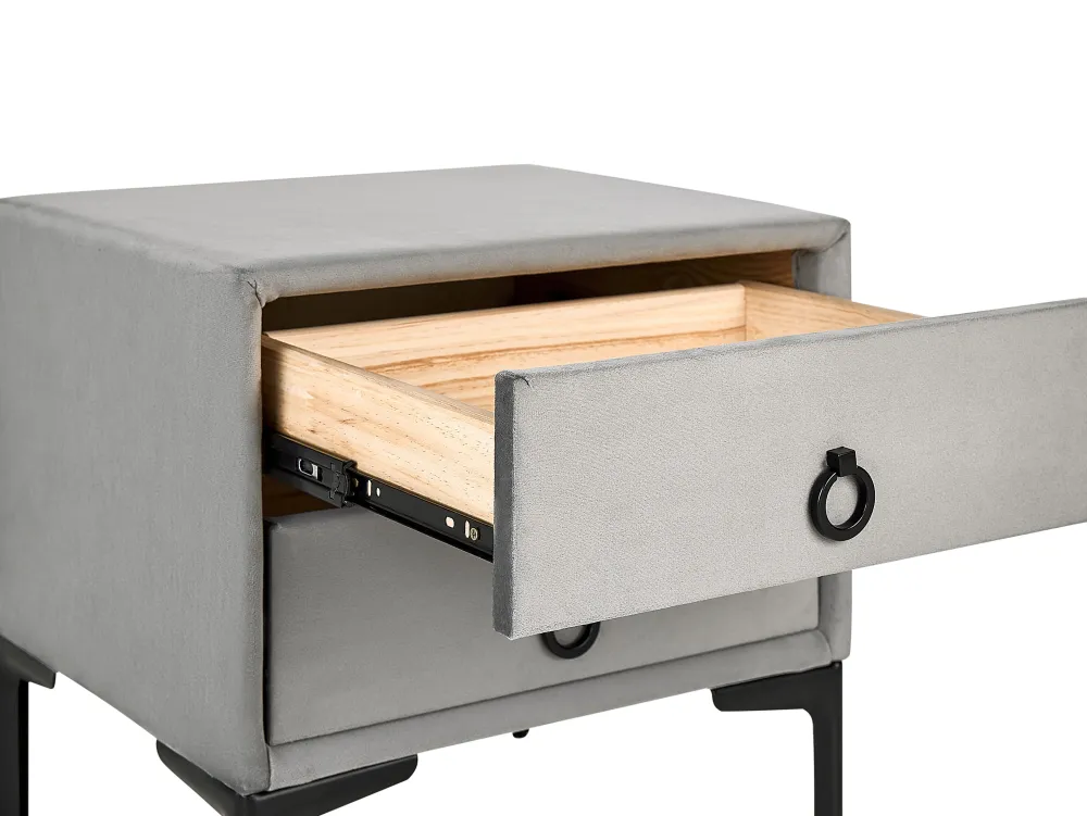 Sängyt<Beliani Makuuhuonesetti Sametti 3 Osaa Vaaleanharmaa 180 X 200 Cm Sezanne