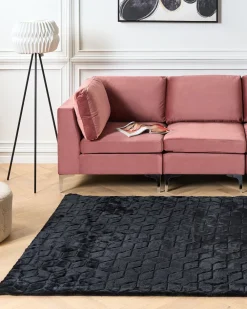 Store Beliani Matto Janiksen Tekoturkis Musta 160 X 230 Cm Thatta