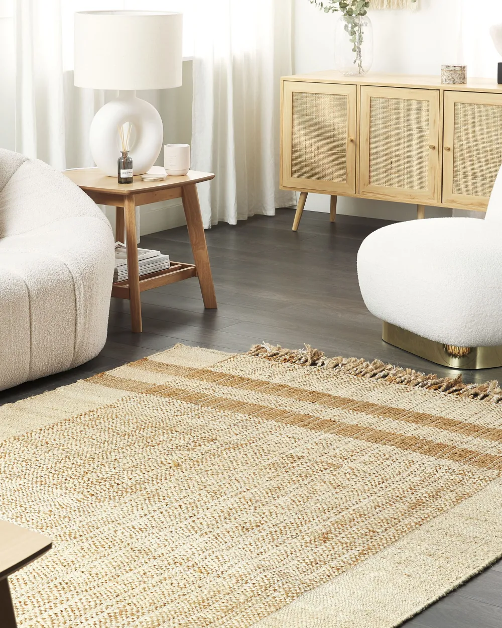 Matot<Beliani Matto Juutti Beige 160 X 230 Cm Ortaoba