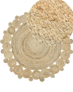 Outlet Beliani Matto Juutti Beige O 120 Cm Golgen