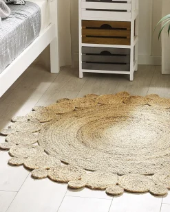 Outlet Beliani Matto Juutti Beige O 120 Cm Golgen