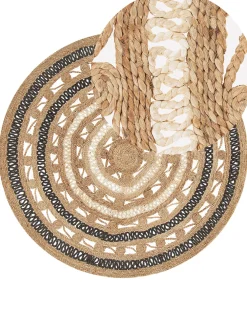 Matot<Beliani Matto Juutti Beige/Musta 140 Cm Goyne