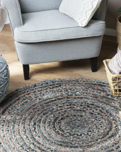 Matot<Beliani Matto Juutti Sininen/Beige 120 Cm Maslak