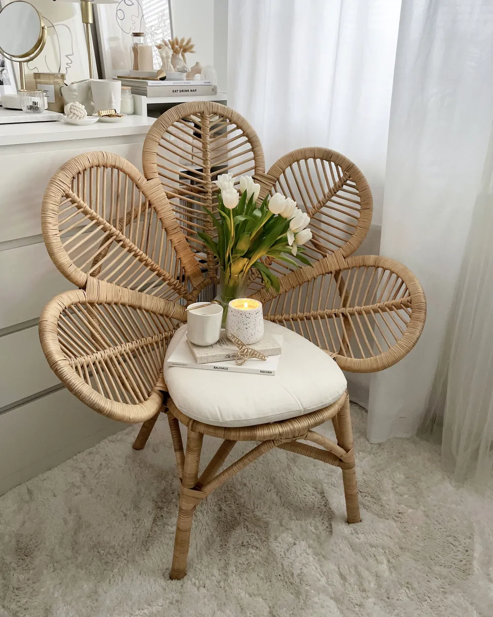 Matot<Beliani Matto Kangas Valkoinen 200 X 200 Cm Evren