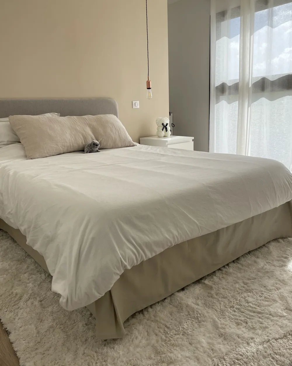 Matot<Beliani Matto Kangas Valkoinen 200 X 200 Cm Evren