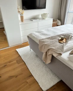 Best Sale Beliani Matto Kangas Valkoinen 160 X 230 Cm Demre