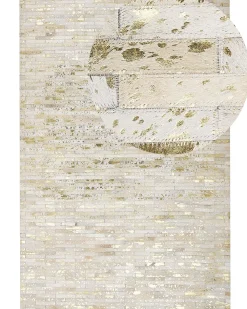 Matot<Beliani Matto Lehmannahka Beige/Kulta 160 X 230 Cm Tokul
