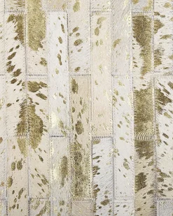 Matot<Beliani Matto Lehmannahka Beige/Kulta 160 X 230 Cm Tokul