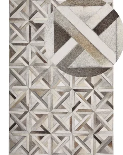 Cheap Beliani Matto Lehmannahka Beige/Ruskea 140 X 200 Cm Taytan