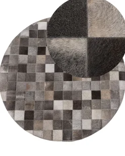 Cheap Beliani Matto Lehmannahka Harmaa 140 Cm Bergama