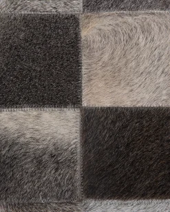 Cheap Beliani Matto Lehmannahka Harmaa 140 Cm Bergama