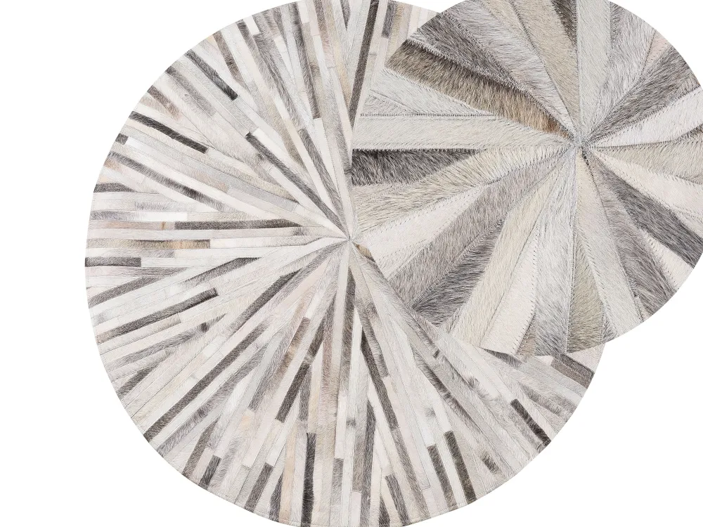 Clearance Beliani Matto Lehmannahka Harmaa 140 Cm Simav