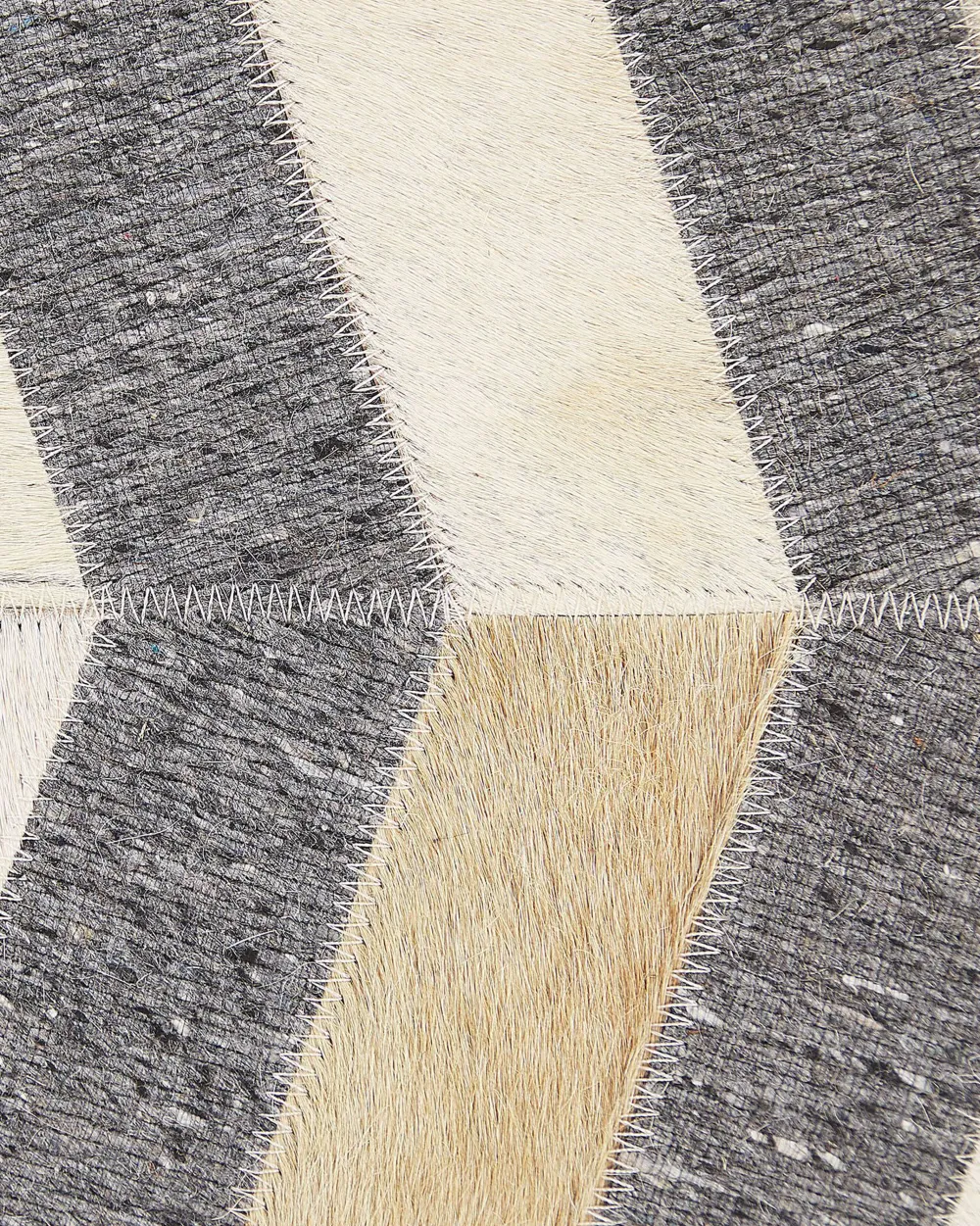 Store Beliani Matto Lehmannahka Harmaa/Beige 160 X 230 Cm Baggoze