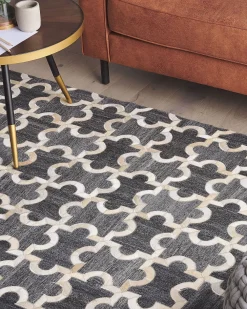 Matot<Beliani Matto Lehmannahka Harmaa/Beige 160 X 230 Cm Yedisu