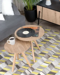 Matot<Beliani Matto Lehmannahka Harmaa/Keltainen 160 X 230 Cm Beloren