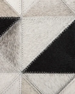 Cheap Beliani Matto Lehmannahka Harmaa/Musta 140 Cm Kirklar