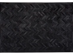 Shop Beliani Matto Lehmannahka Musta 160 X 230 Cm Belevi