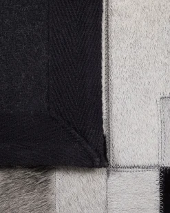 Matot<Beliani Matto Lehmannahka Musta/Harmaa 160 X 230 Cm Efirli