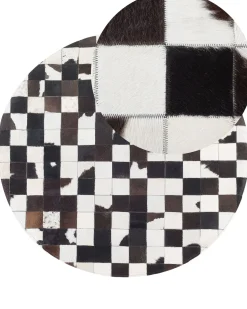 Matot<Beliani Matto Lehmannahka Mustavalkoinen 140 Cm Bergama