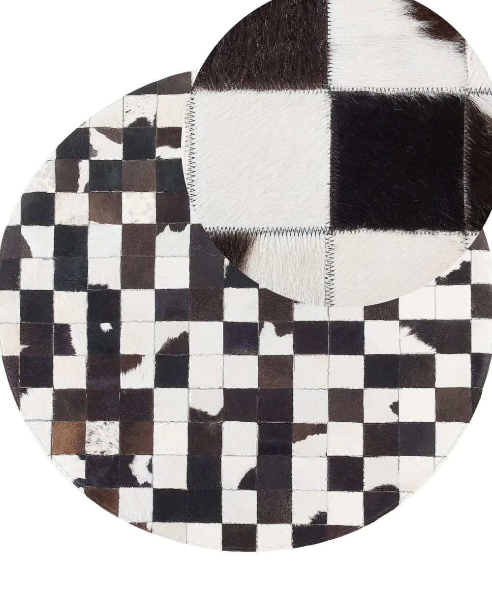 Matot<Beliani Matto Lehmannahka Mustavalkoinen 140 Cm Bergama