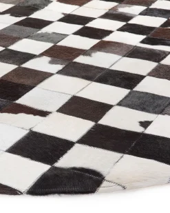 Matot<Beliani Matto Lehmannahka Mustavalkoinen 140 Cm Bergama