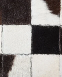 Matot<Beliani Matto Lehmannahka Mustavalkoinen 140 Cm Bergama