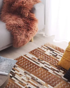 Clearance Beliani Matto Lehmannahka Ruskea 160 X 230 Cm Herekli