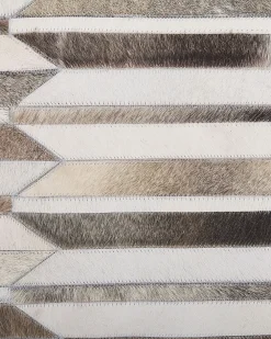 Matot<Beliani Matto Lehmannahka Ruskea/Beige 160 X 230 Cm Kulalar