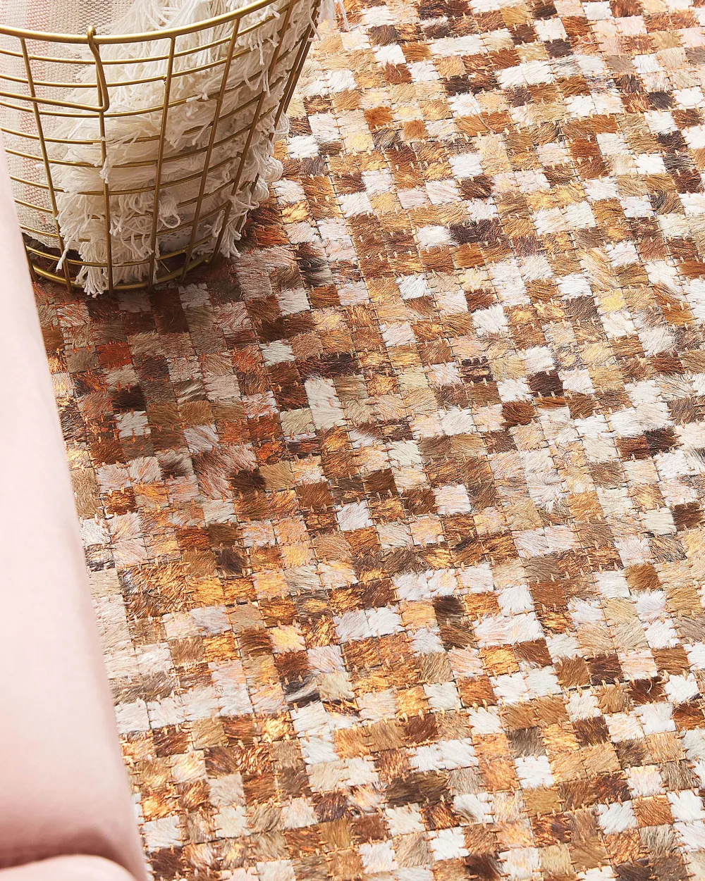 Online Beliani Matto Lehmannahka Ruskea/Beige 160 X 230 Cm Torul