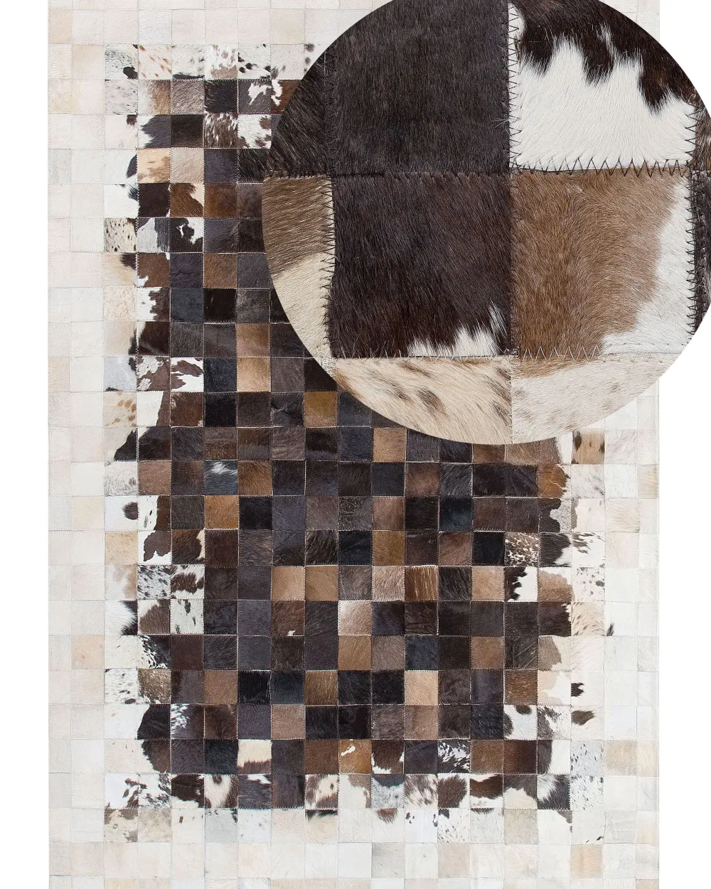 Store Beliani Matto Lehmannahka Ruskea/Beige 160 X 230 Cm Okculu