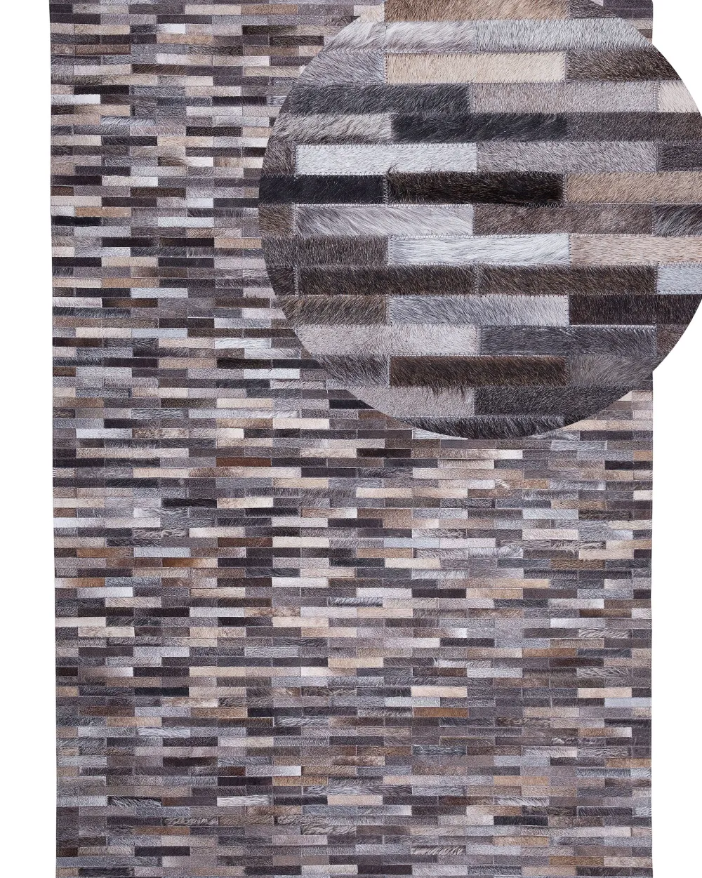 Matot<Beliani Matto Lehmannahka Ruskea/Harmaa 140 X 200 Cm Ahilli