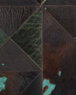 Best Sale Beliani Matto Lehmannahka Ruskea/Turkoosi 160 X 230 Cm Atalan