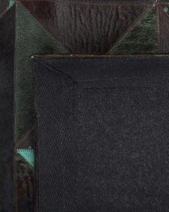 Best Sale Beliani Matto Lehmannahka Ruskea/Turkoosi 160 X 230 Cm Atalan