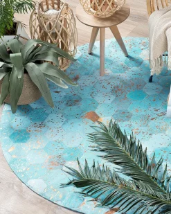 Matot<Beliani Matto Lehmannahka Turkoosi 140 Cm Zeytin