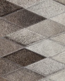 Matot<Beliani Matto Lehmannahka Valkoinen/Harmaa 160 X 230 Cm Maldan