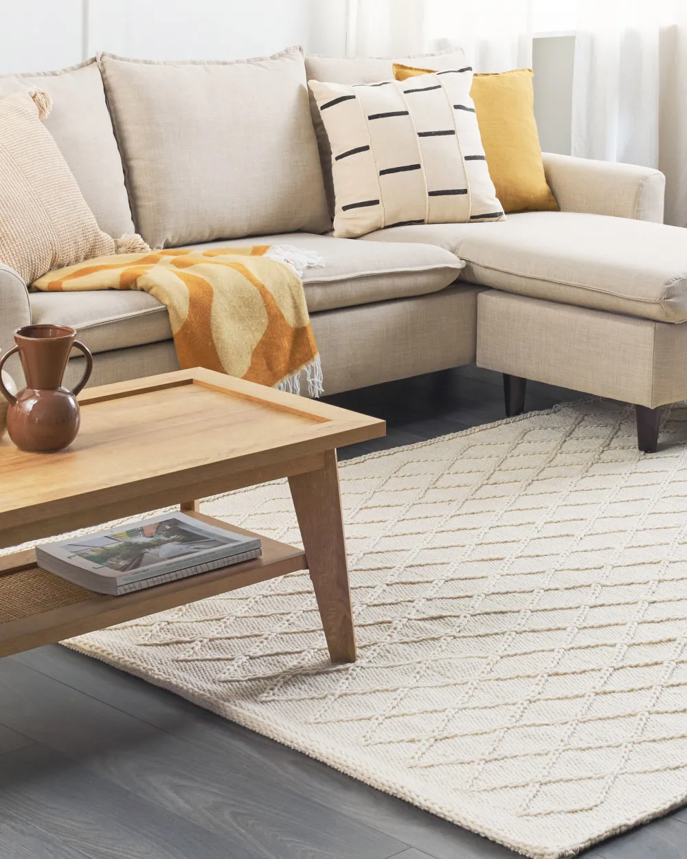 Hot Beliani Matto Luonnonvalkoinen 160 X 230 Cm Erzin