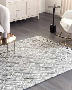 Matot<Beliani Matto Musta/Valkoinen 160 X 230 Cm Kavak