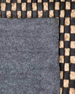 Matot<Beliani Matto Nahka Musta/Beige 140 X 200 Cm Gerce