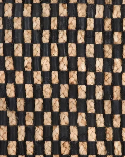 Matot<Beliani Matto Nahka Musta/Beige 140 X 200 Cm Gerce