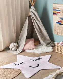 Matot<Beliani Matto Pastellipinkki 120 X 120 Cm Sirius