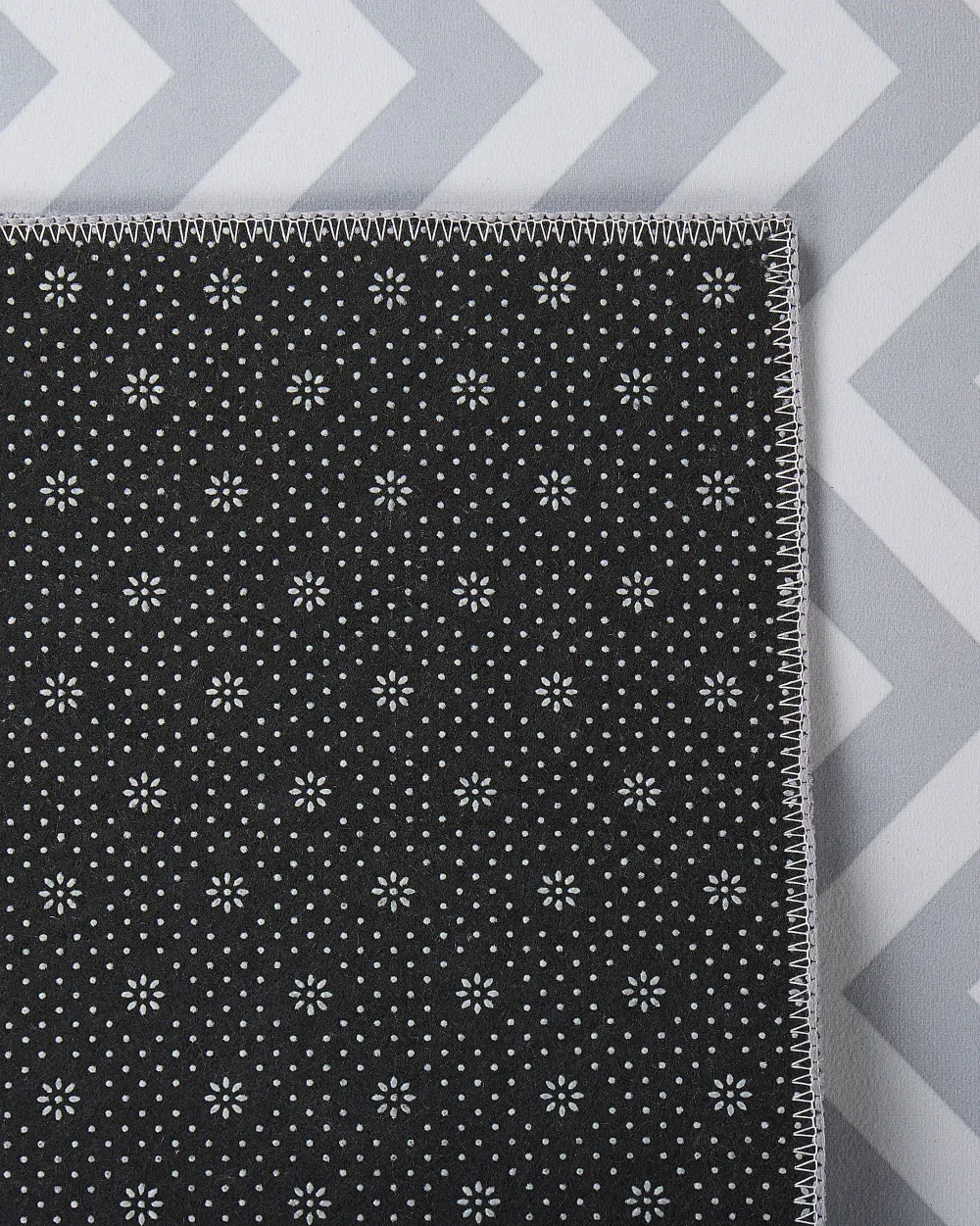 Discount Beliani Matto Polyesteri Valkoinen/Harmaa 80 X 300 Cm Saikheda